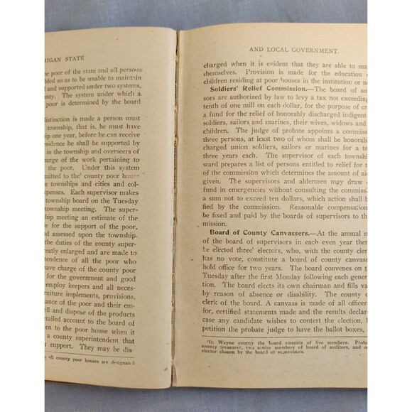 Antique Michigan State & Local Government HC Book WJ McKone 1921 edition - Picture 8 of 13